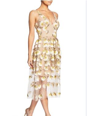 dress the population sabrina floral embroidered dress Dress the Population | Dresses | New Dress The Population Floral Embroidered Dress S Mesh Sabrina Black Cocktail